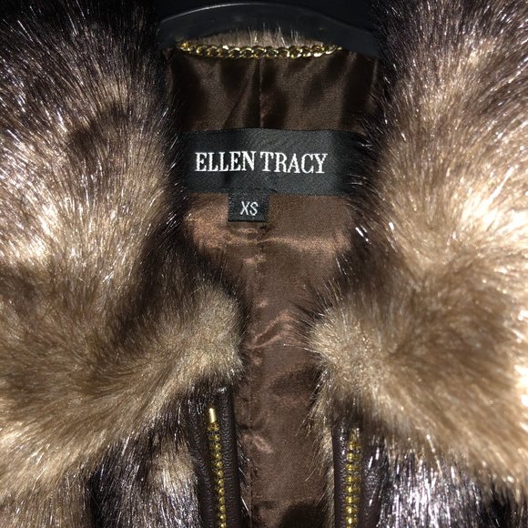 Ellen Tracy Faux Fur Vest, Brown, XS - Picture 4 of 10